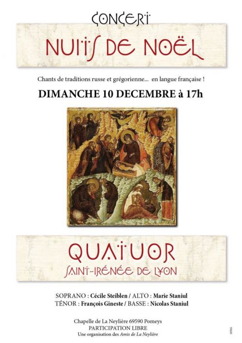 Concert "Nuits de Noël" par le Quatuor Saint-Irénée de Lyon