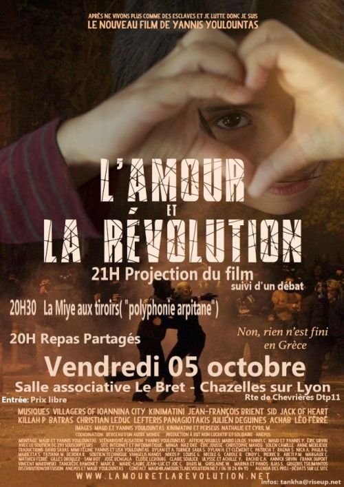 Projection du nouveau film de Yannis Youlountas et Maud Youlountas Guenfoud "L'Amour et la Révolution"