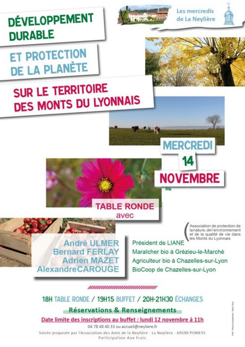 Table ronde "Développement durable et protection de la planète sur le territoire des Monts du Lyonnais"