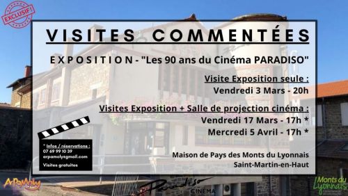 Visite commentée - Exposition "Les 90 ans du Cinéma Paradiso" + Salle de projection du Cinéma