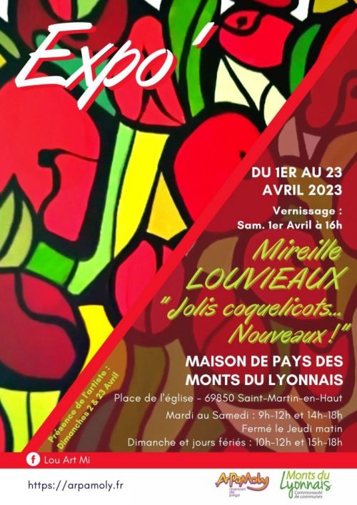 Exposition "Jolis coquelicots... Nouveaux !" de Mireille LOUVIEAUX