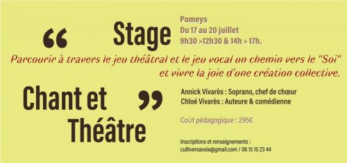 Stage Chant et Théâtre Eté 2023
