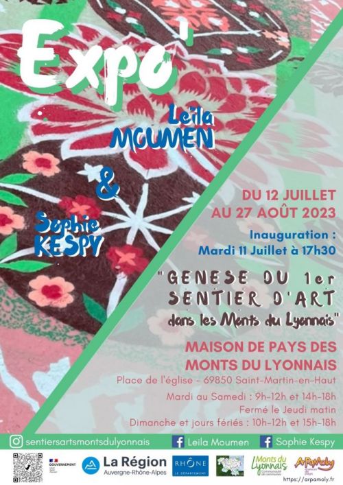 Exposition "GENÈSE DU 1er SENTIER D'ART dans les Monts du Lyonnais" - Leïla MOUMEN & Sophie KESPY