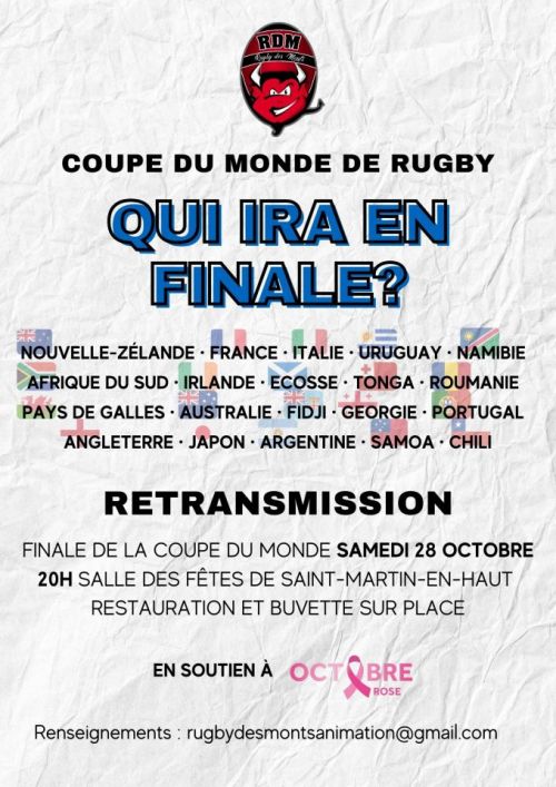 Retransmission Finale Coupe du Monde de Rugby