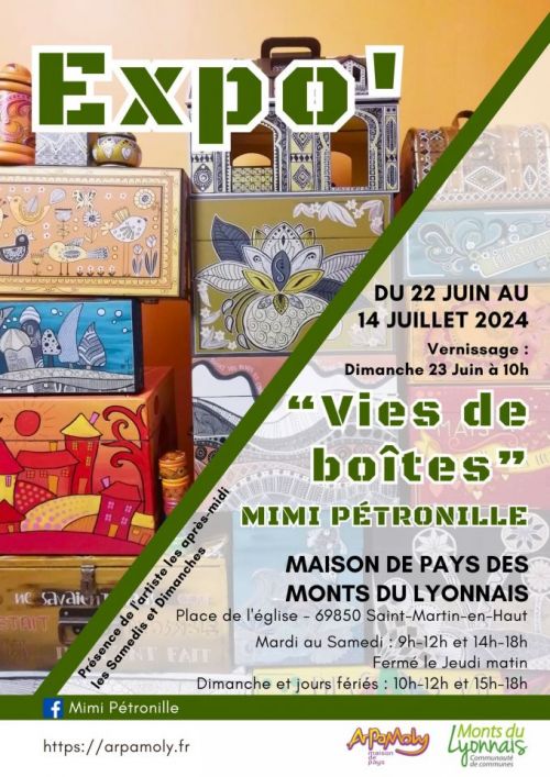 Exposition "Vies de boîtes" de Mimi Pétronille